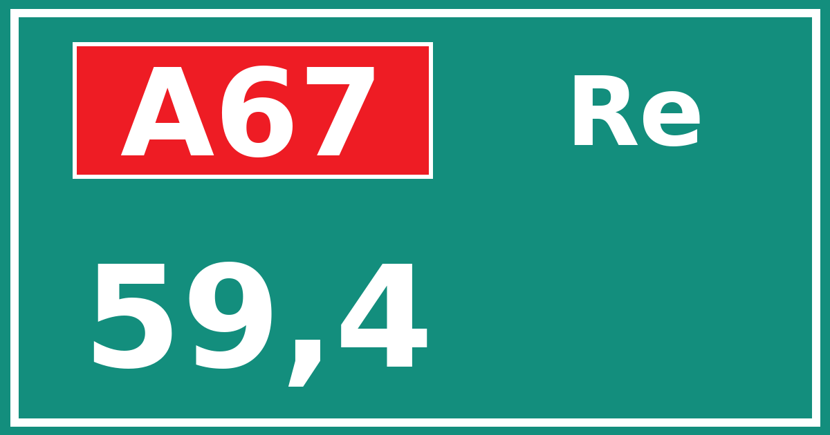 Hectometerbord A67 59,4 zijde Re