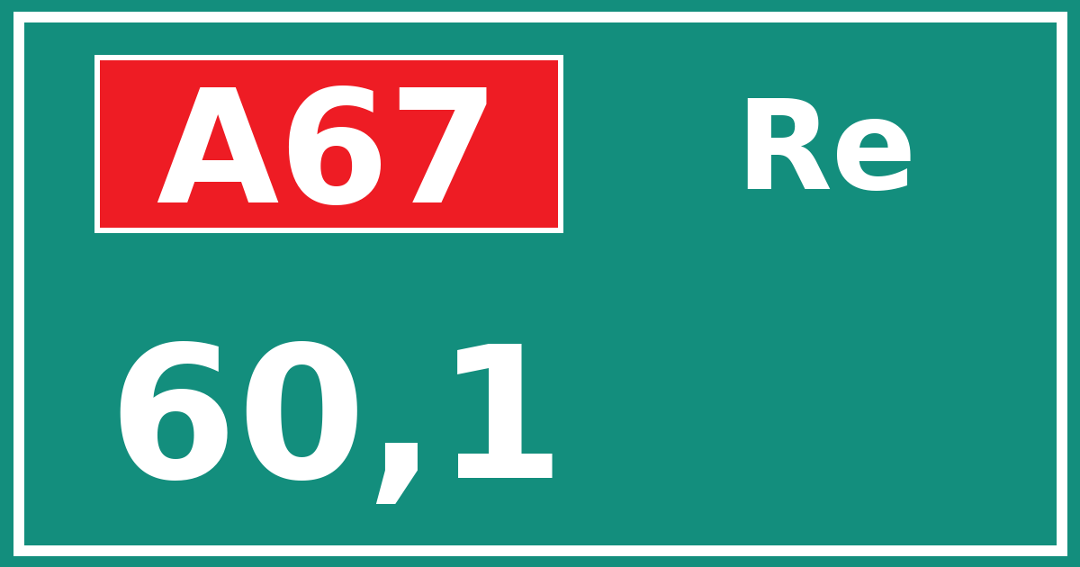 Hectometerbord A67 60,1 zijde Re