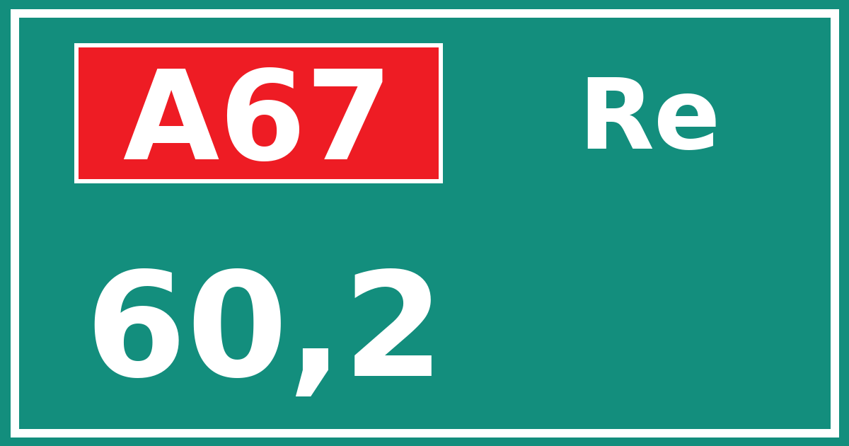 Hectometerbord A67 60,2 zijde Re
