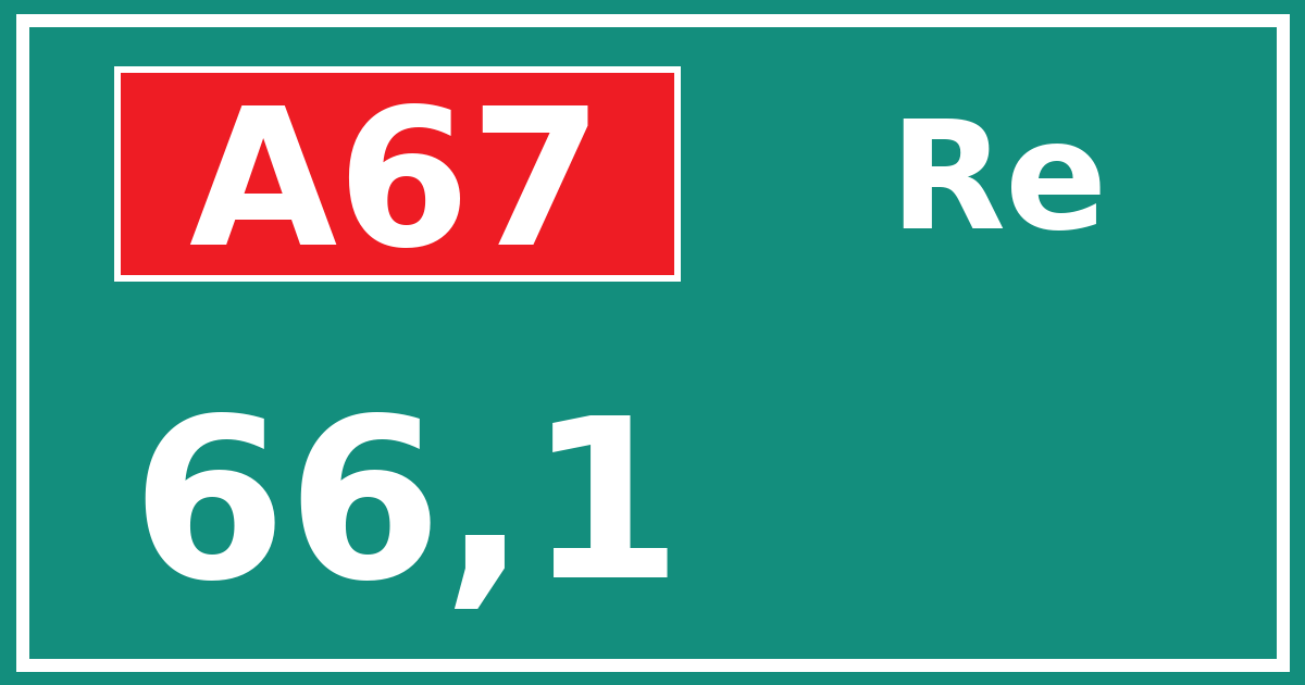 Hectometerbord A67 66,1 zijde Re