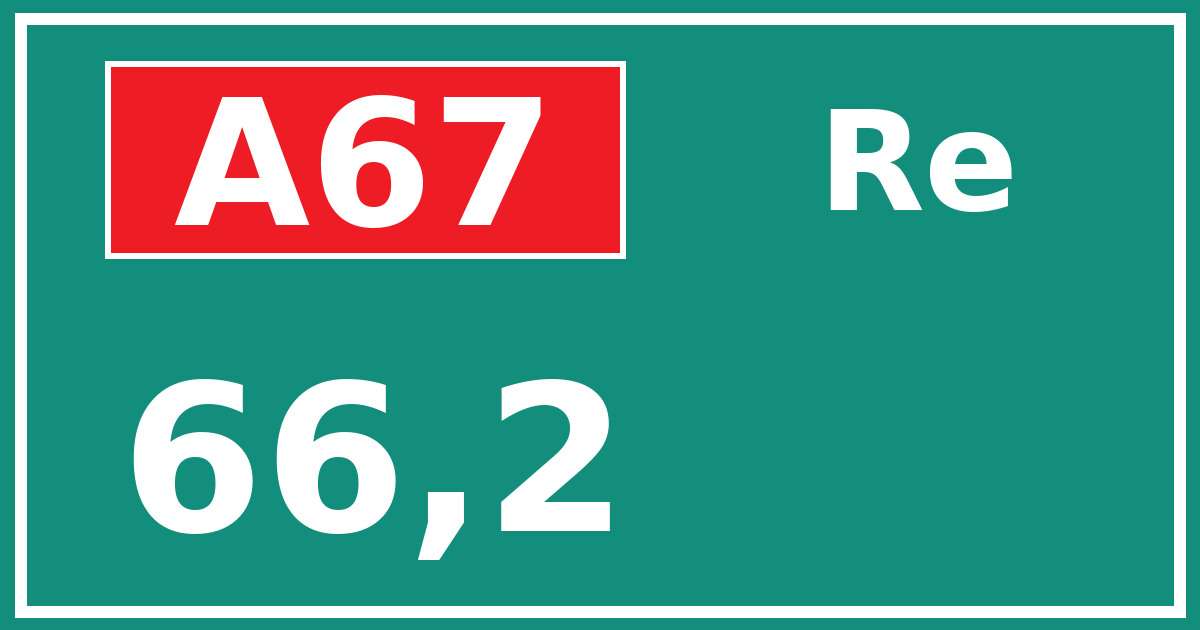 Hectometerbord A67 66,2 zijde Re