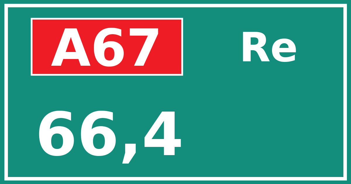 Hectometerbord A67 66,4 zijde Re