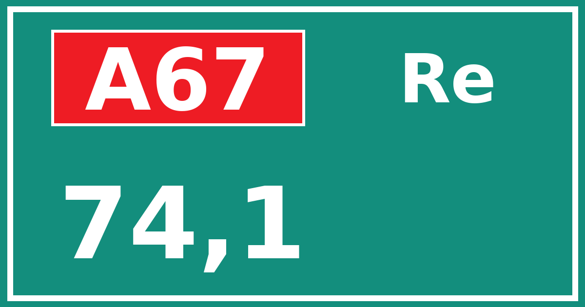 Hectometerbord A67 74,1 zijde Re