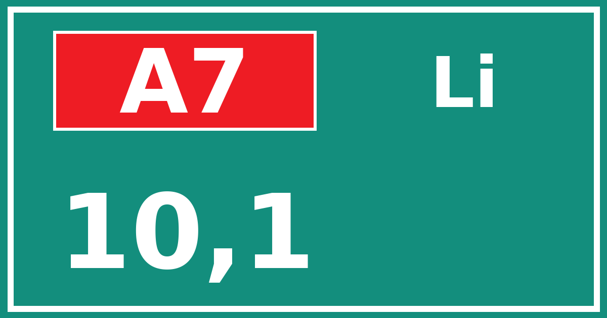 Hectometerbord A7 10,1 zijde Li