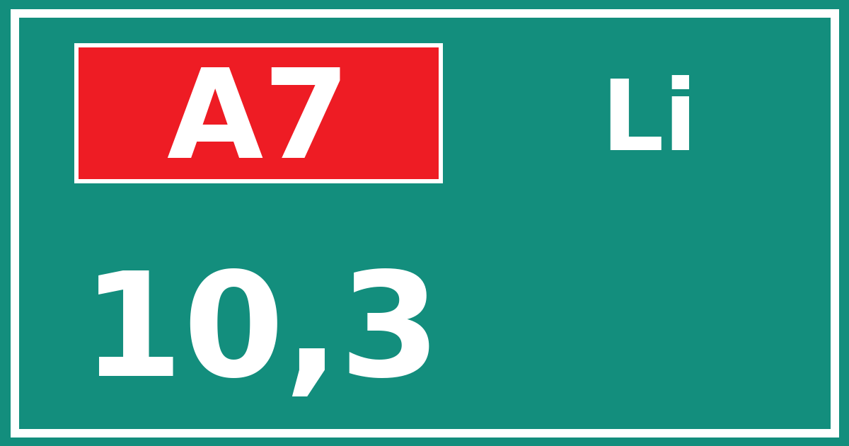 Hectometerbord A7 10,3 zijde Li