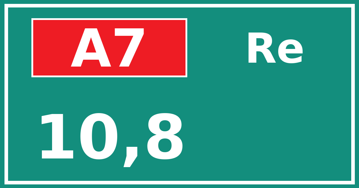 Hectometerbord A7 10,8 zijde Re