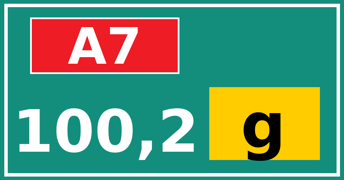 Hectometerbord A7 100,2 letter g