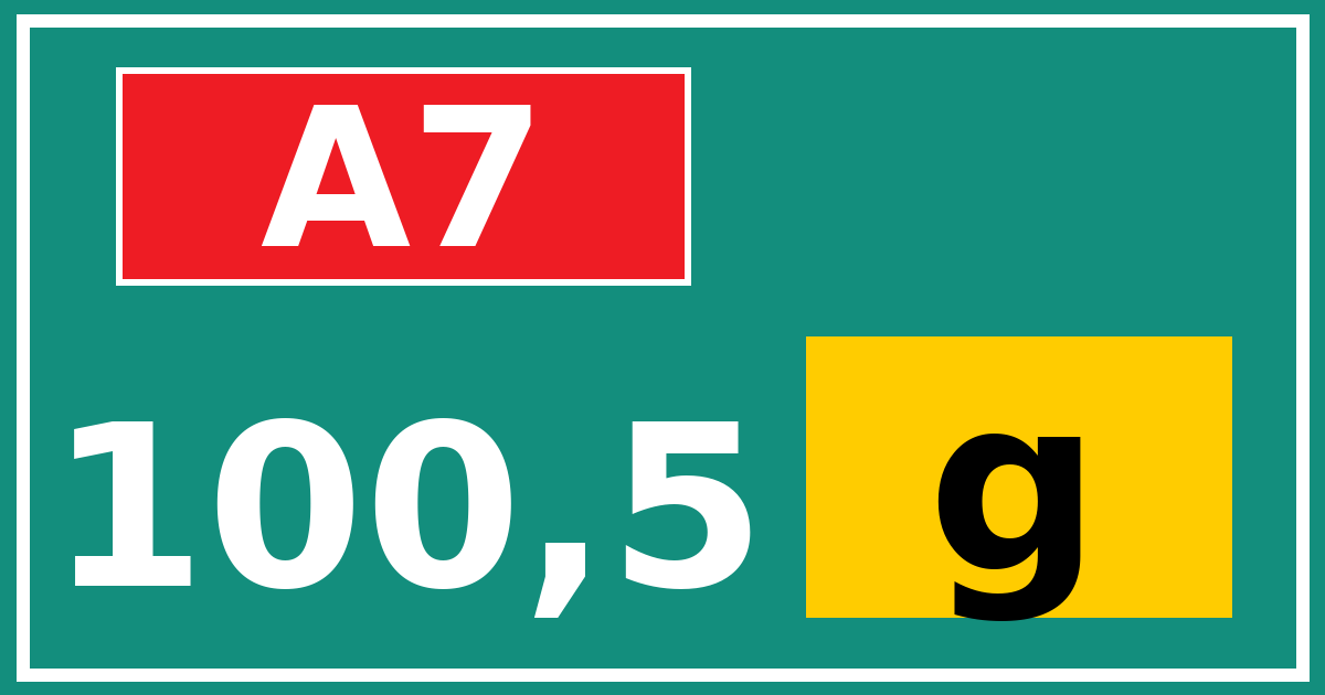Hectometerbord A7 100,5 letter g