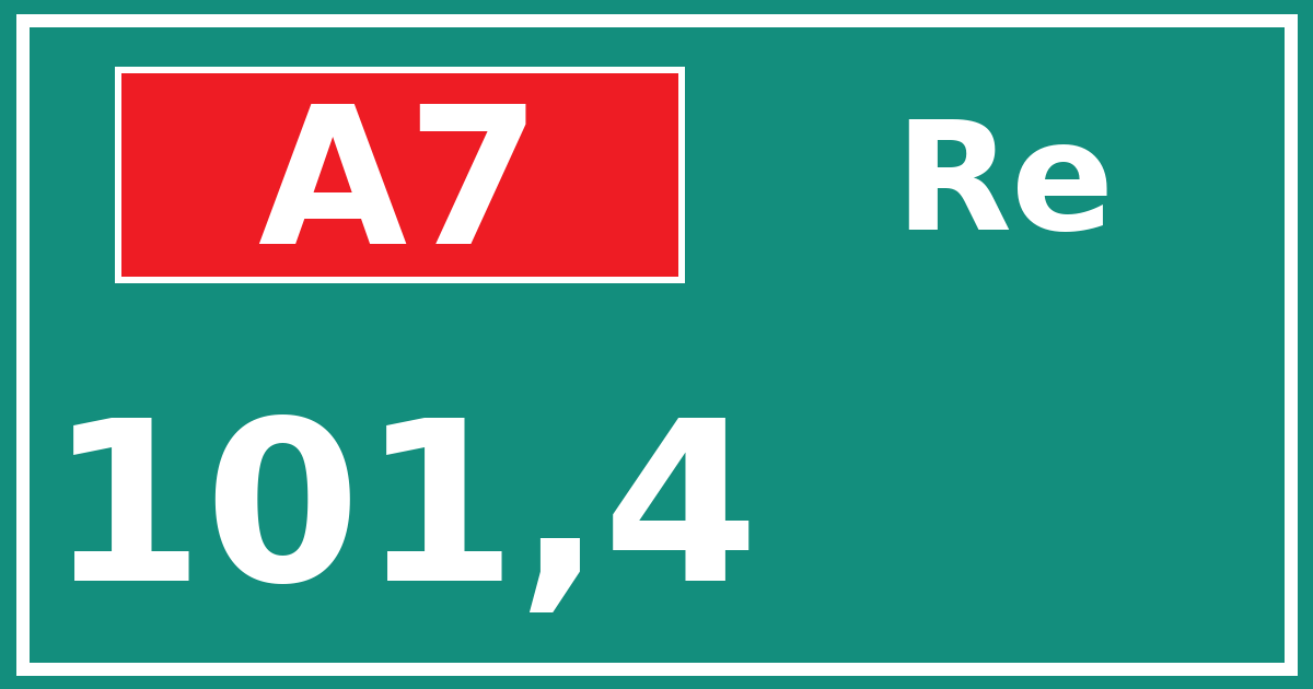 Hectometerbord A7 101,4 zijde Re