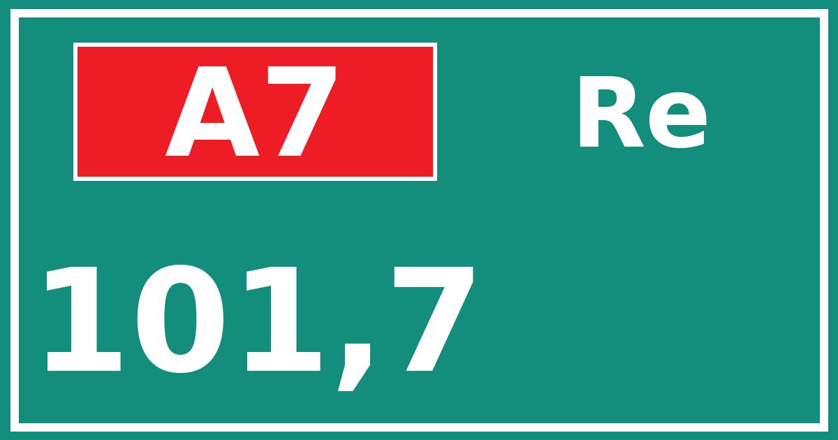 Hectometerbord A7 101,7 zijde Re