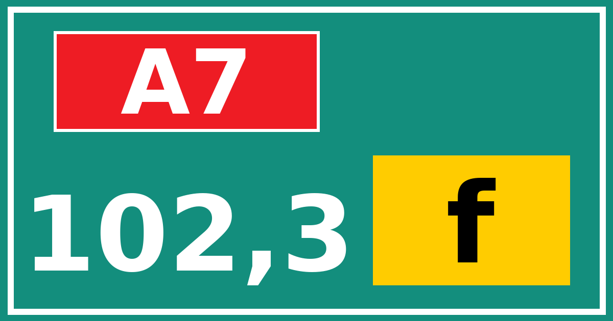 Hectometerbord A7 102,3 letter f