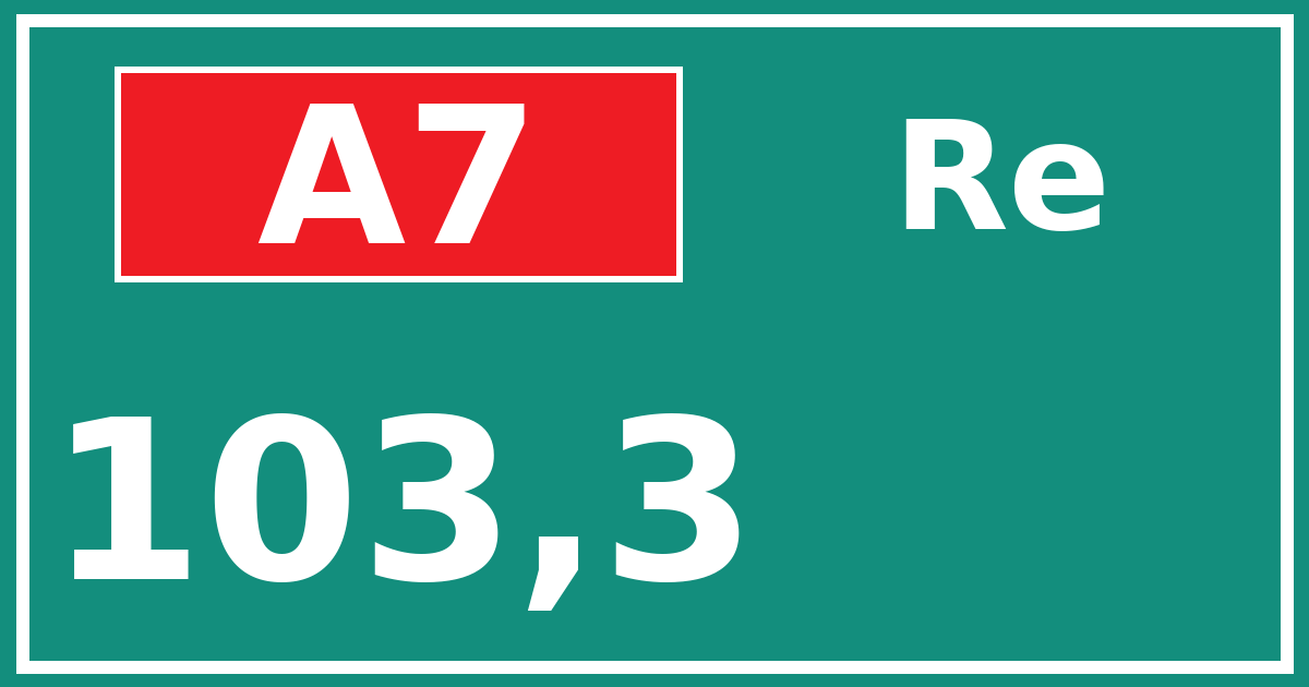 Hectometerbord A7 103,3 zijde Re