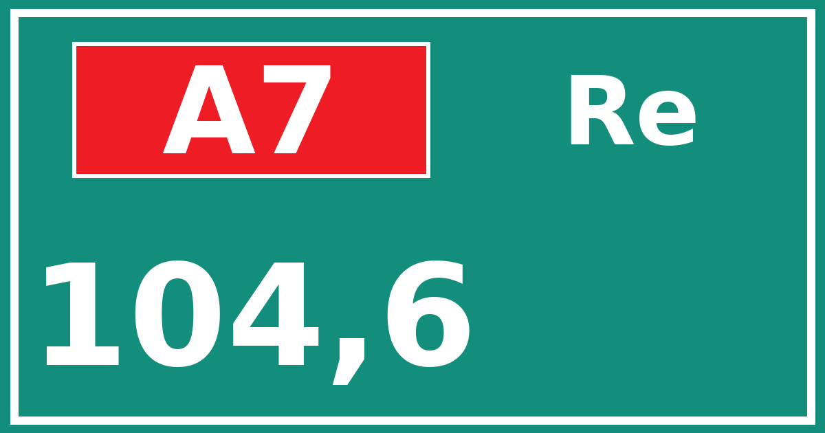 Hectometerbord A7 104,6 zijde Re