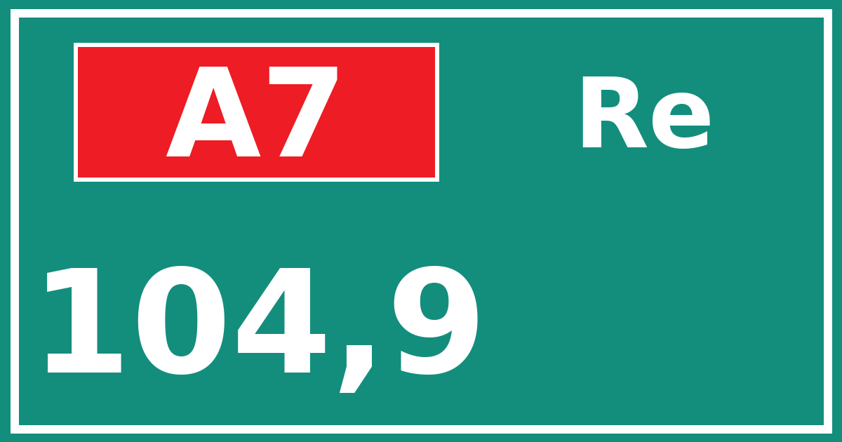 Hectometerbord A7 104,9 zijde Re