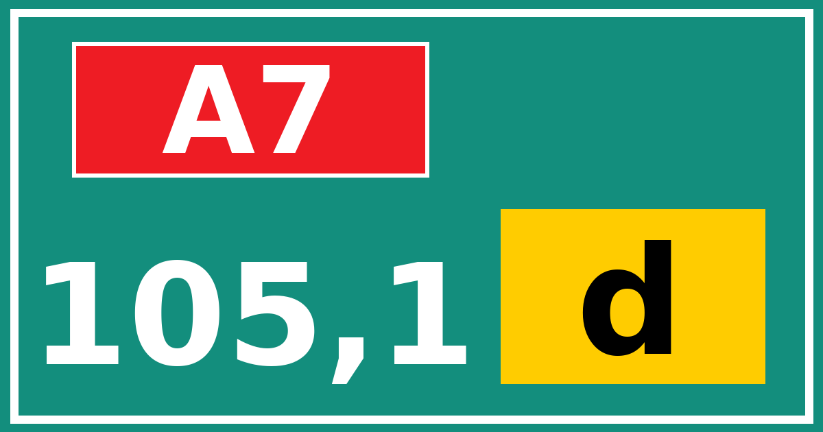 Hectometerbord A7 105,1 letter d