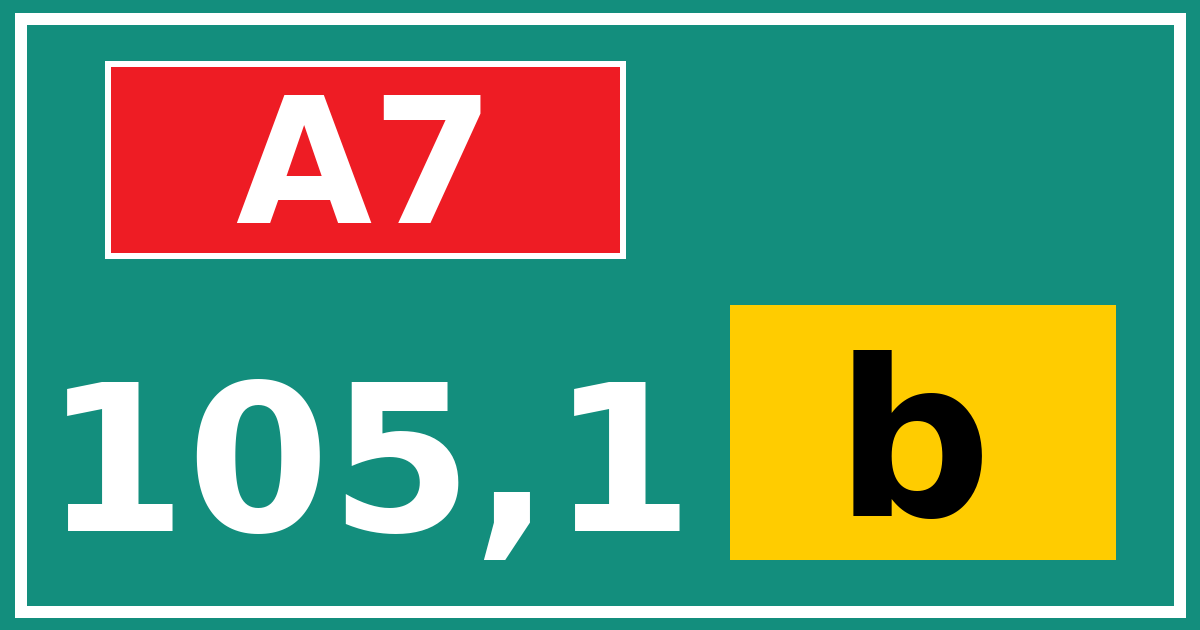 Hectometerbord A7 105,1 letter b