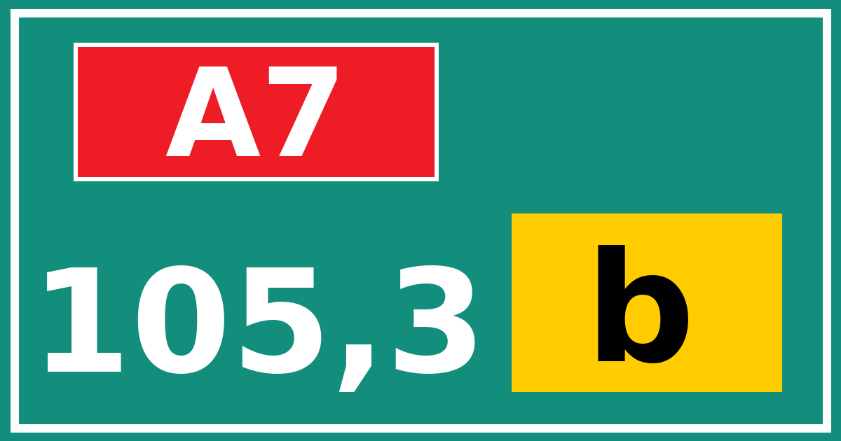 Hectometerbord A7 105,3 letter b