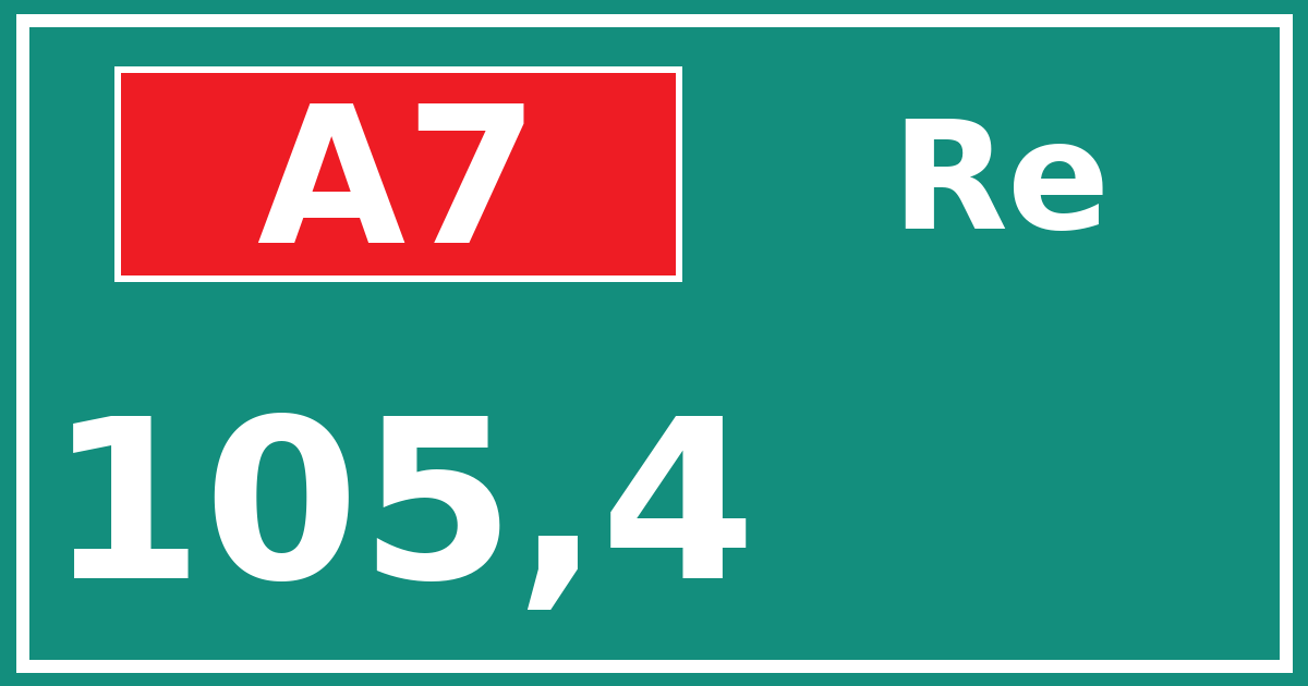 Hectometerbord A7 105,4 zijde Re