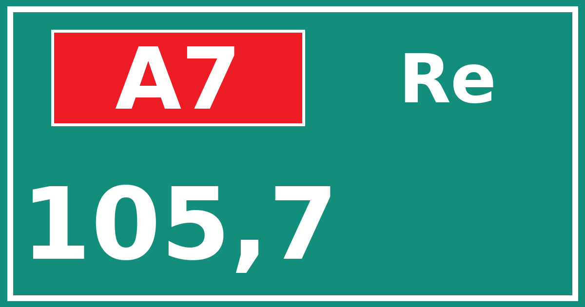 Hectometerbord A7 105,7 zijde Re