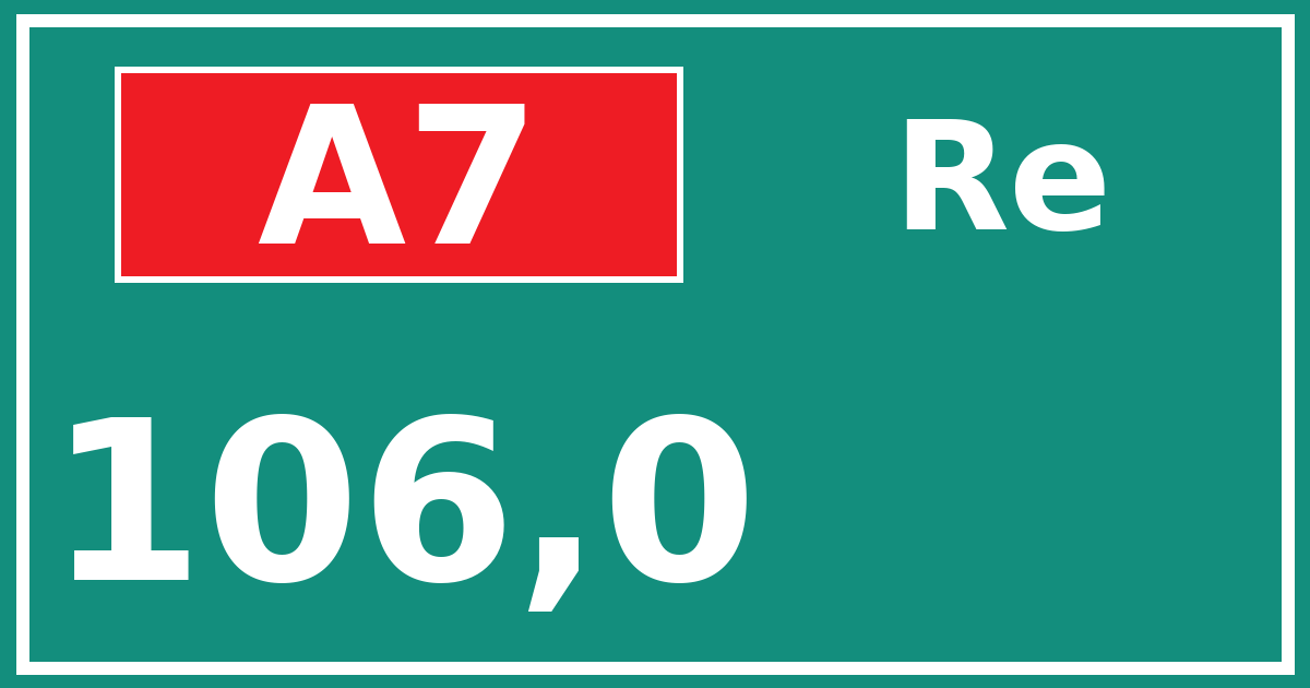 Hectometerbord A7 106,0 zijde Re