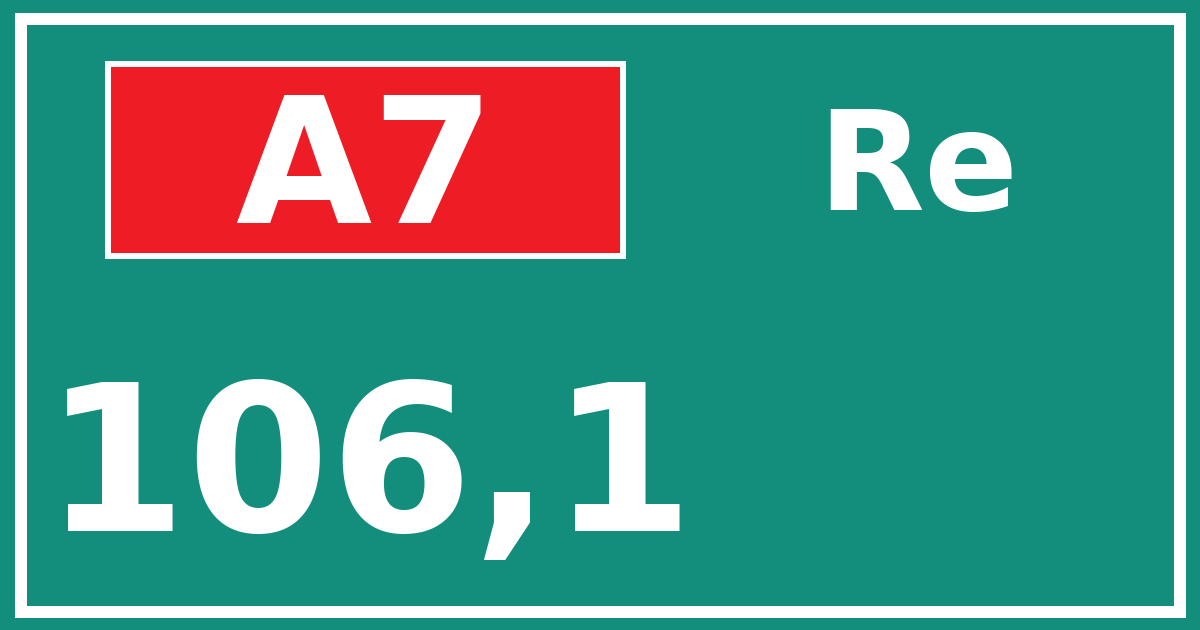 Hectometerbord A7 106,1 zijde Re