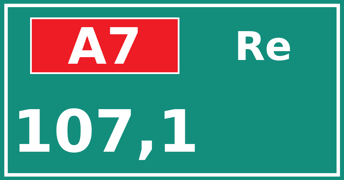 Hectometerbord A7 107,1 zijde Re