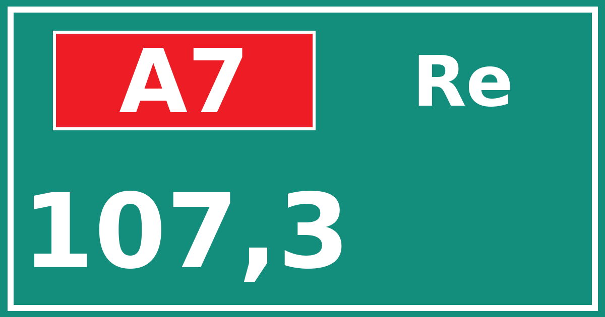 Hectometerbord A7 107,3 zijde Re