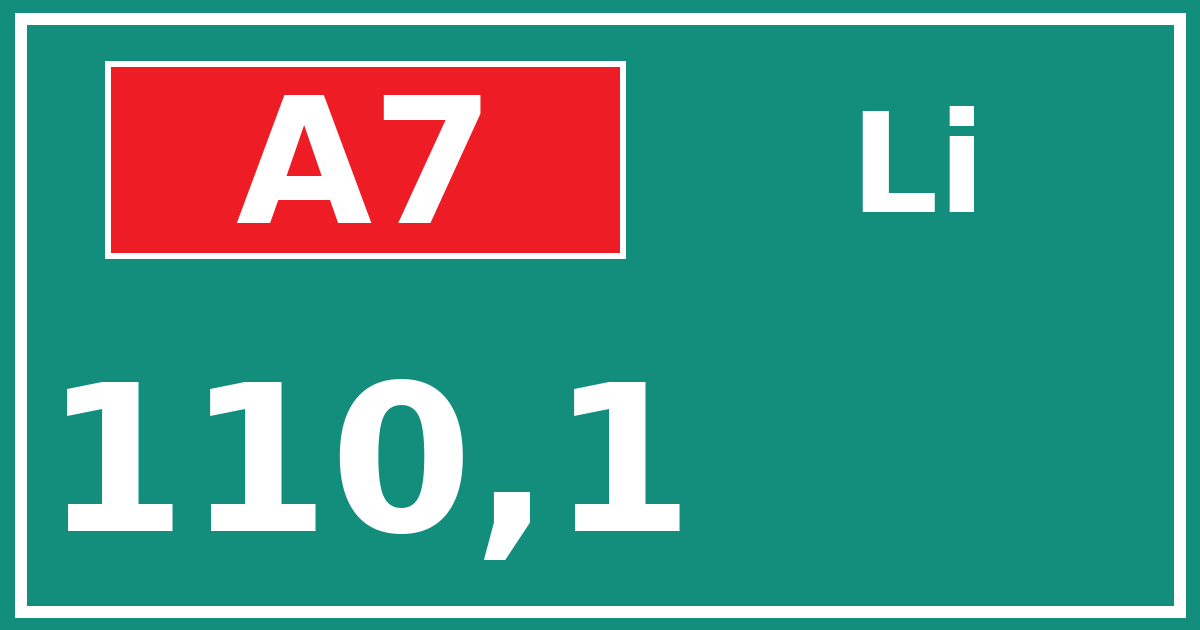 Hectometerbord A7 110,1 zijde Li