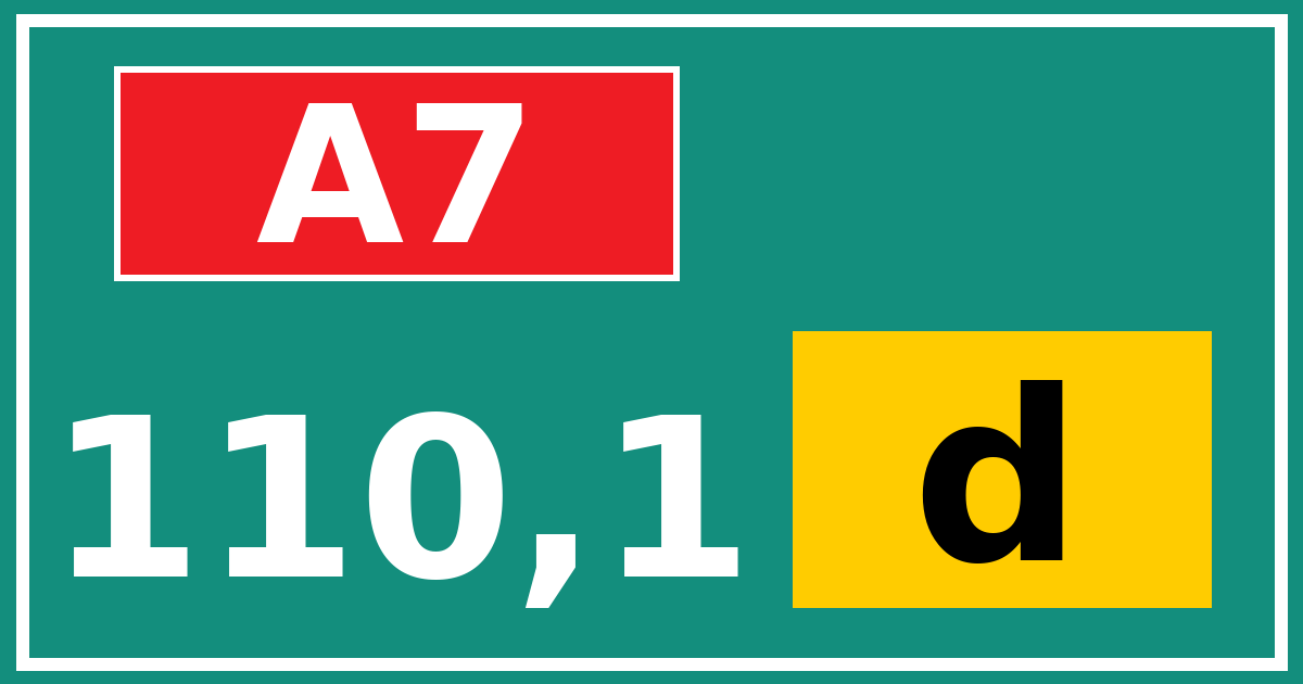 Hectometerbord A7 110,1 letter d