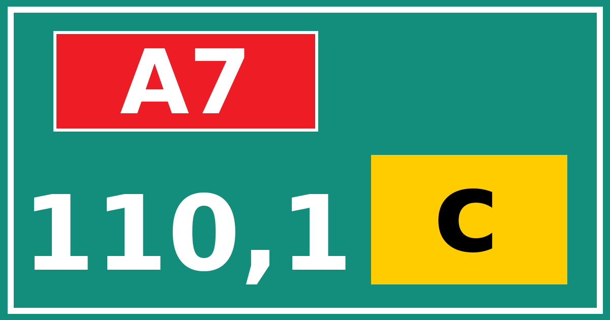 Hectometerbord A7 110,1 letter c
