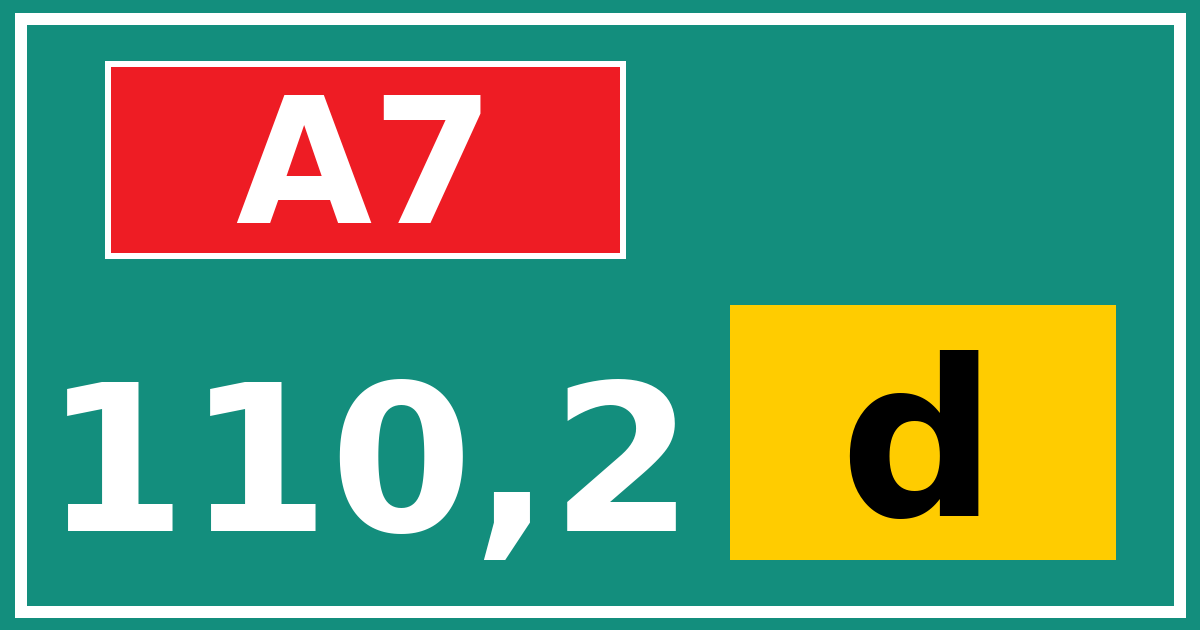 Hectometerbord A7 110,2 letter d
