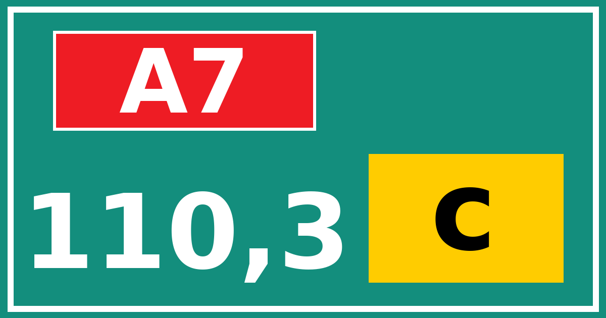 Hectometerbord A7 110,3 letter c