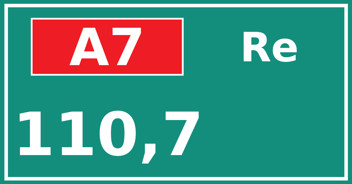 Hectometerbord A7 110,7 zijde Re