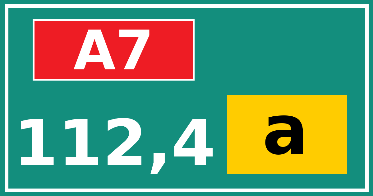 Hectometerbord A7 112,4 letter a