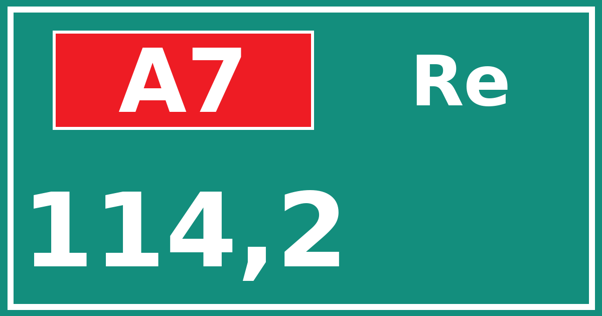 Hectometerbord A7 114,2 zijde Re