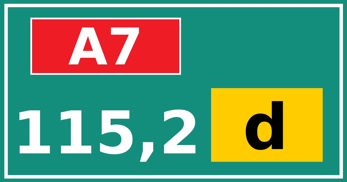 Hectometerbord A7 115,2 letter d