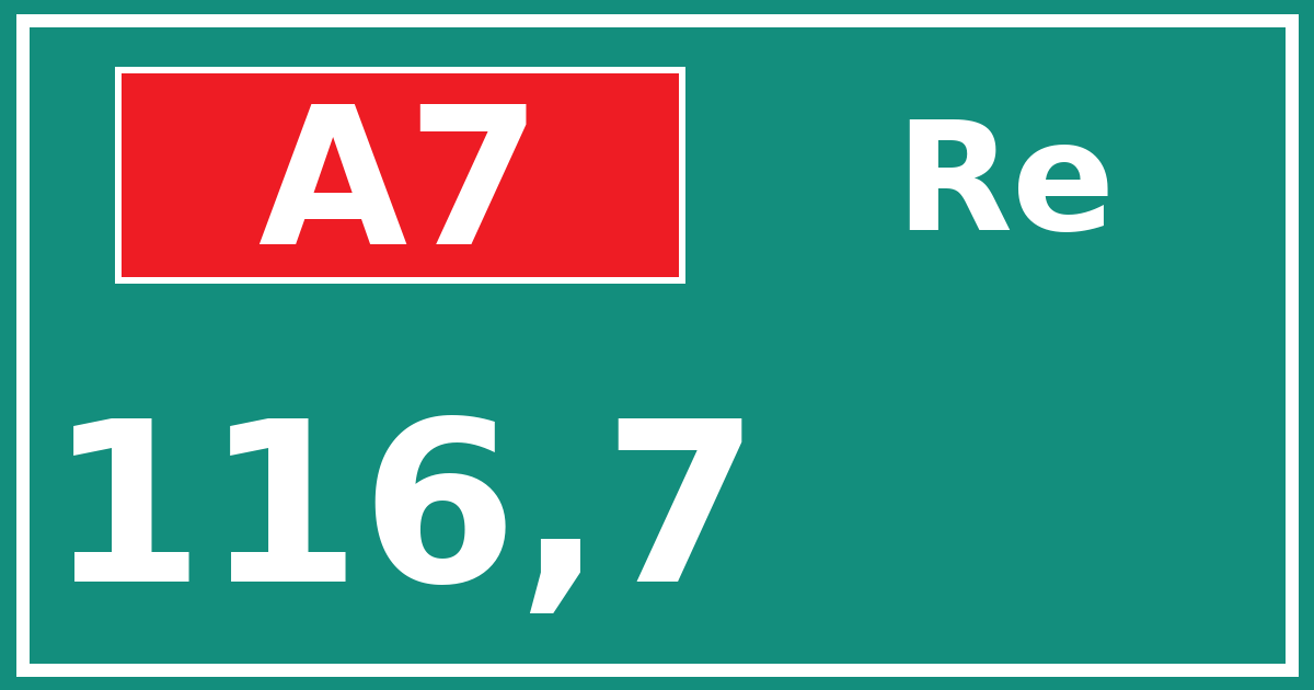 Hectometerbord A7 116,7 zijde Re