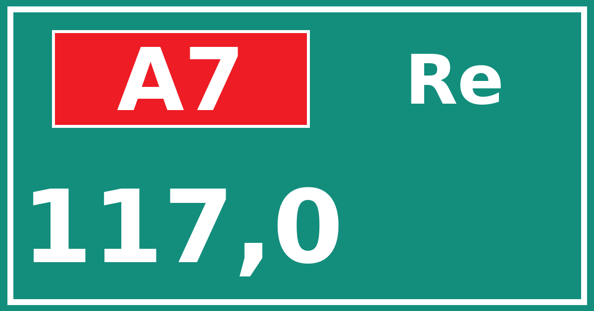 Hectometerbord A7 117,0 zijde Re
