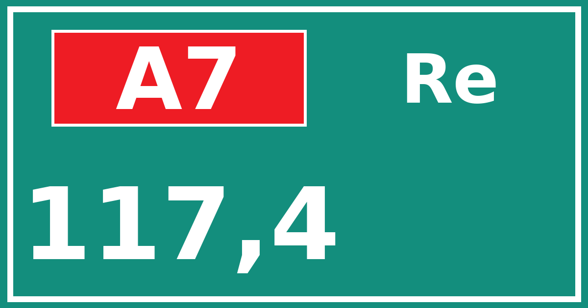 Hectometerbord A7 117,4 zijde Re