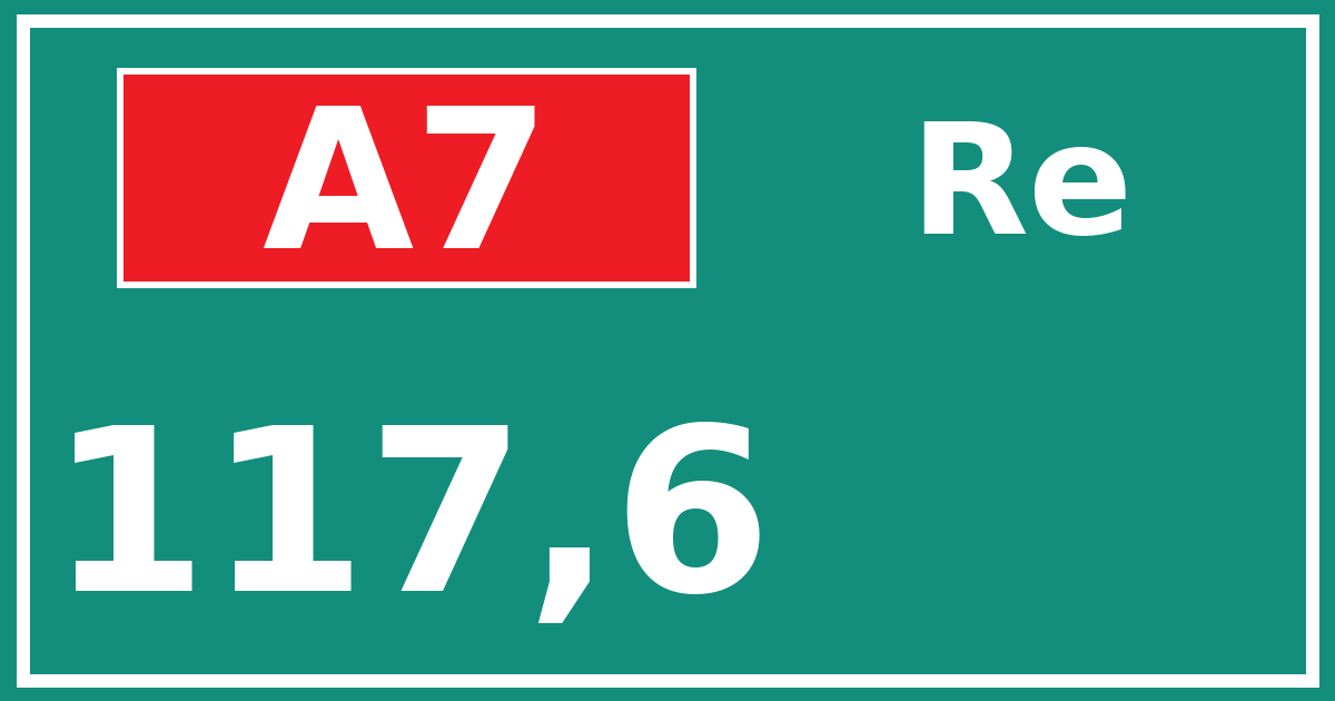 Hectometerbord A7 117,6 zijde Re