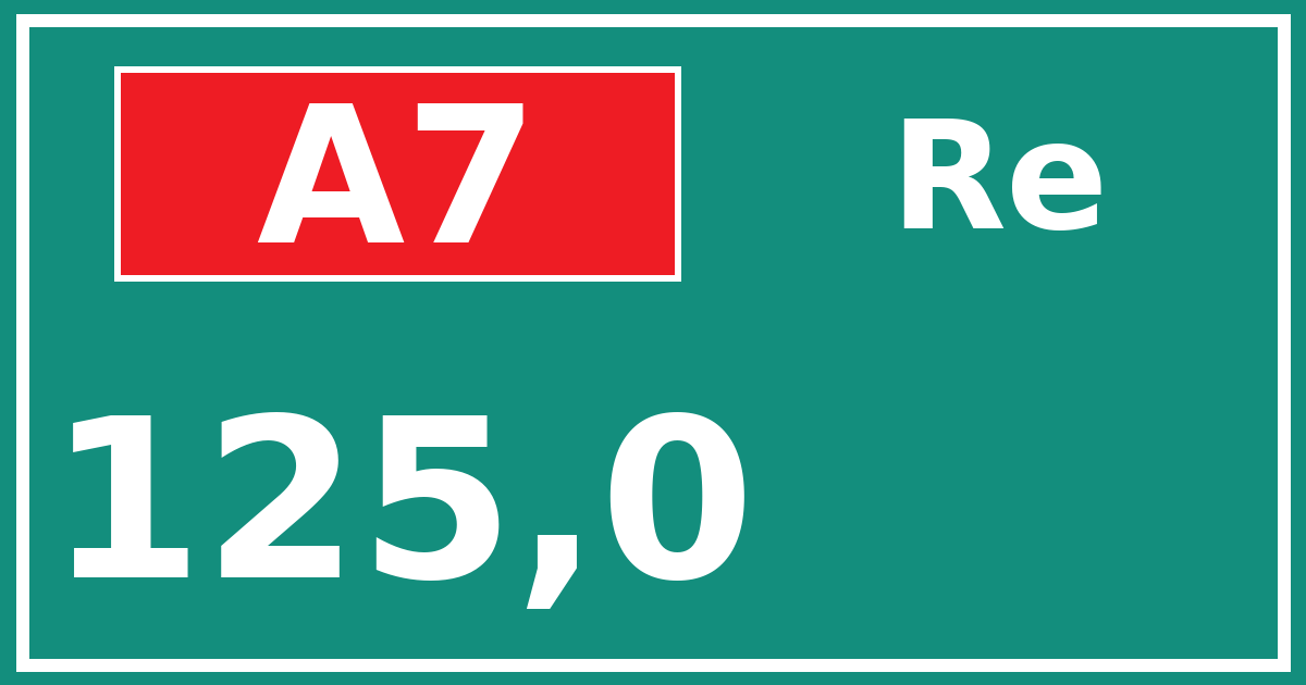 Hectometerbord A7 125,0 zijde Re