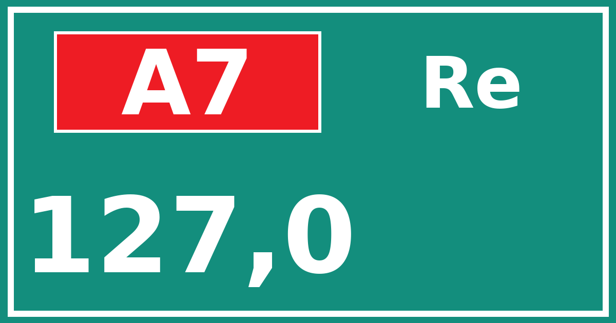 Hectometerbord A7 127,0 zijde Re