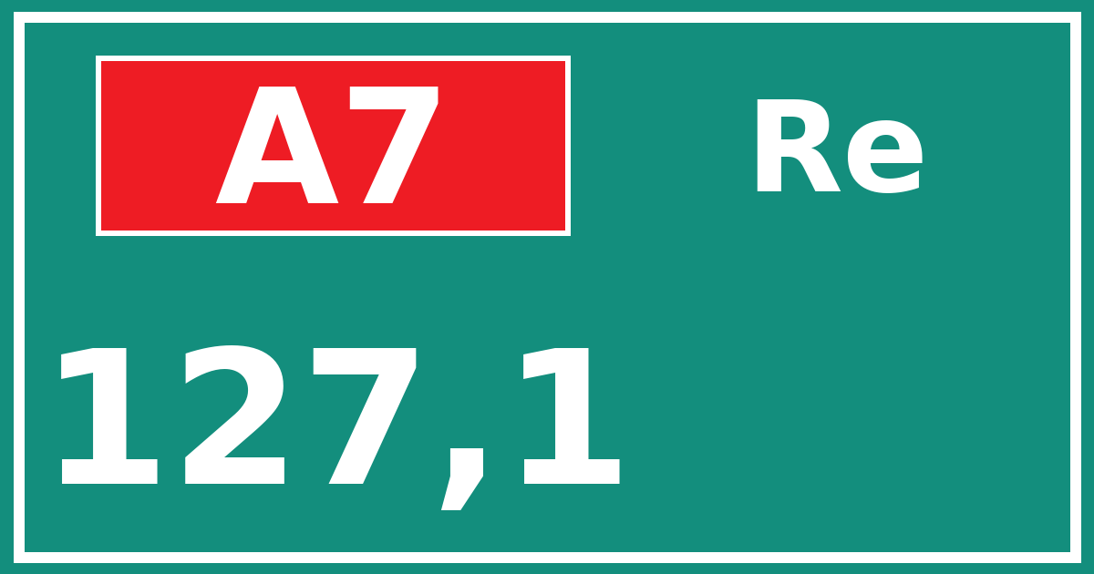Hectometerbord A7 127,1 zijde Re