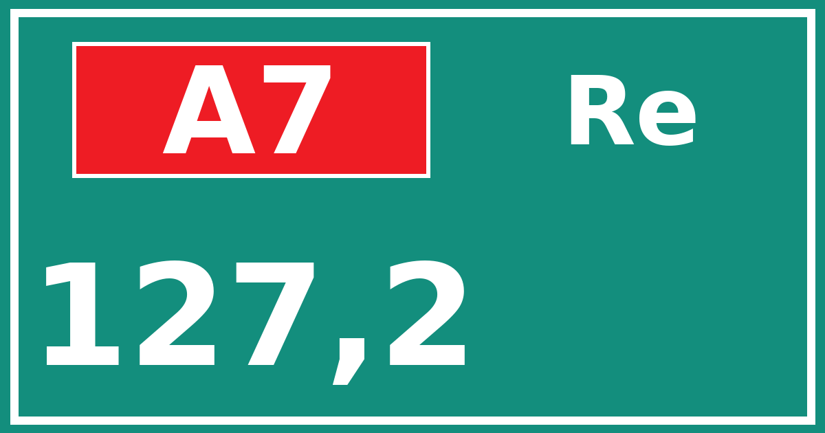 Hectometerbord A7 127,2 zijde Re