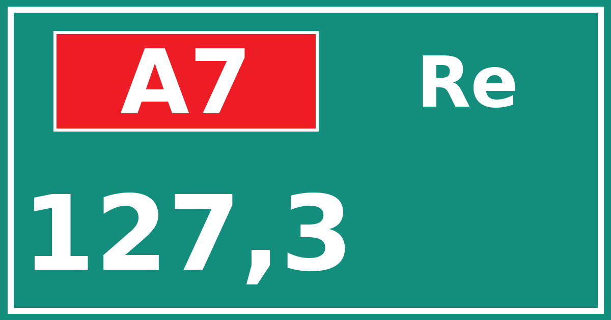 Hectometerbord A7 127,3 zijde Re