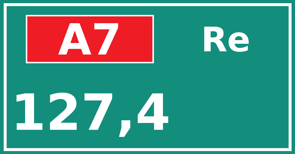 Hectometerbord A7 127,4 zijde Re