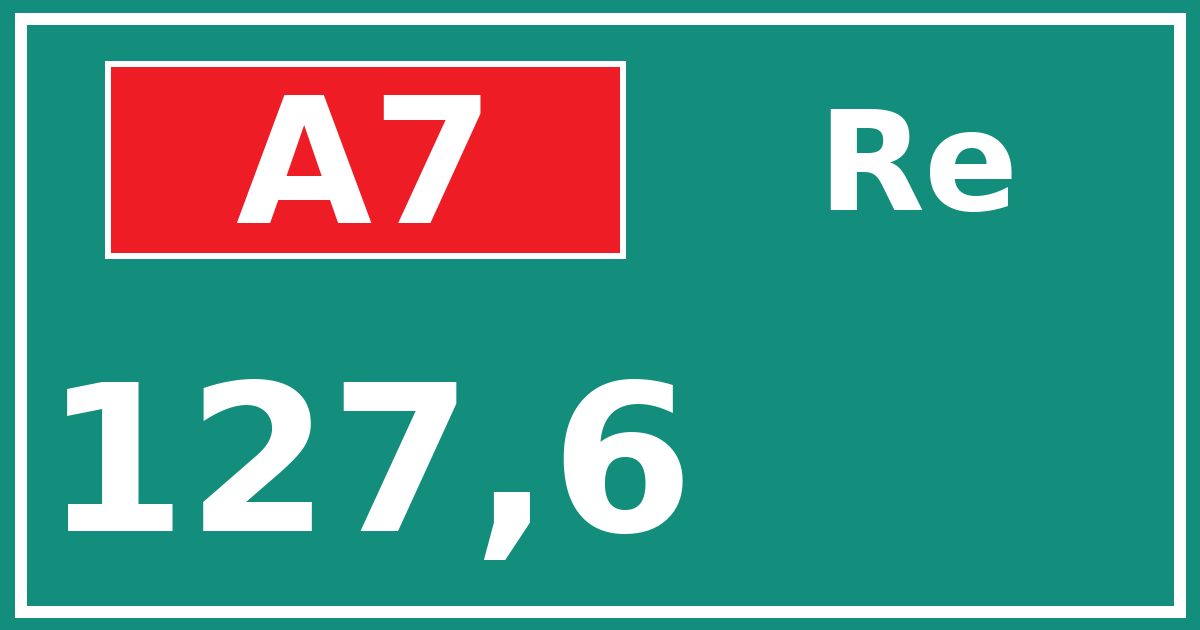 Hectometerbord A7 127,6 zijde Re