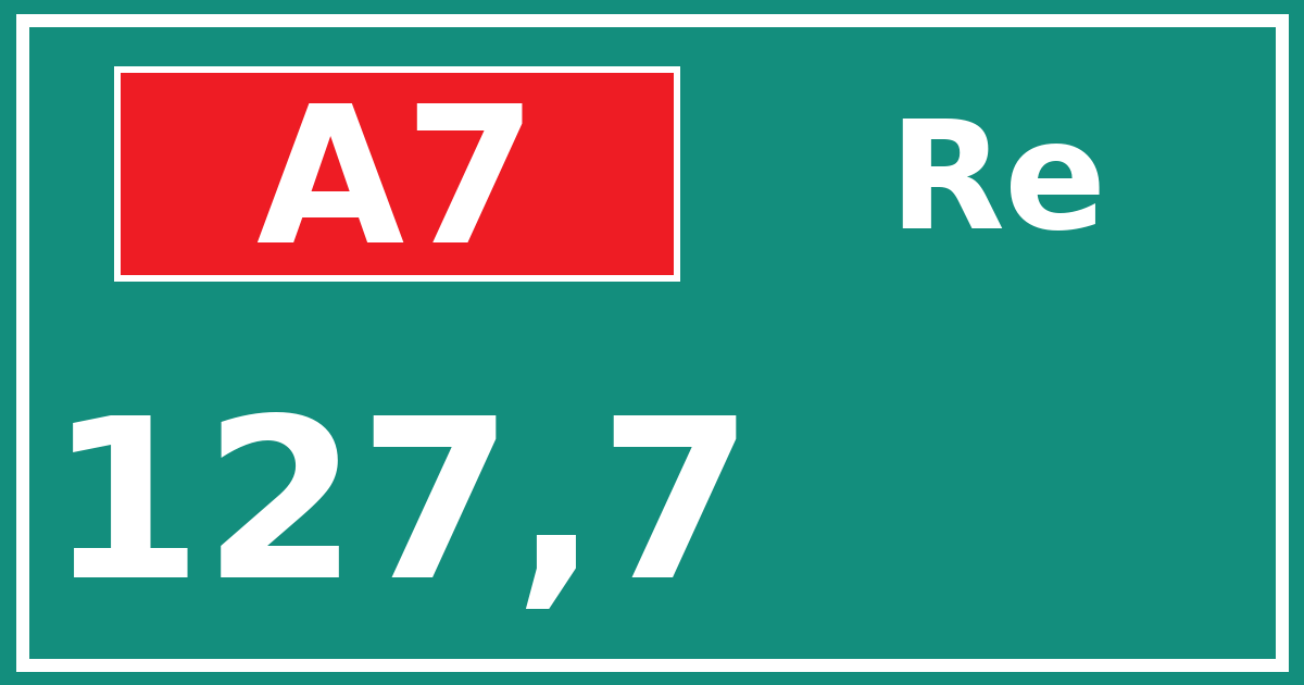 Hectometerbord A7 127,7 zijde Re