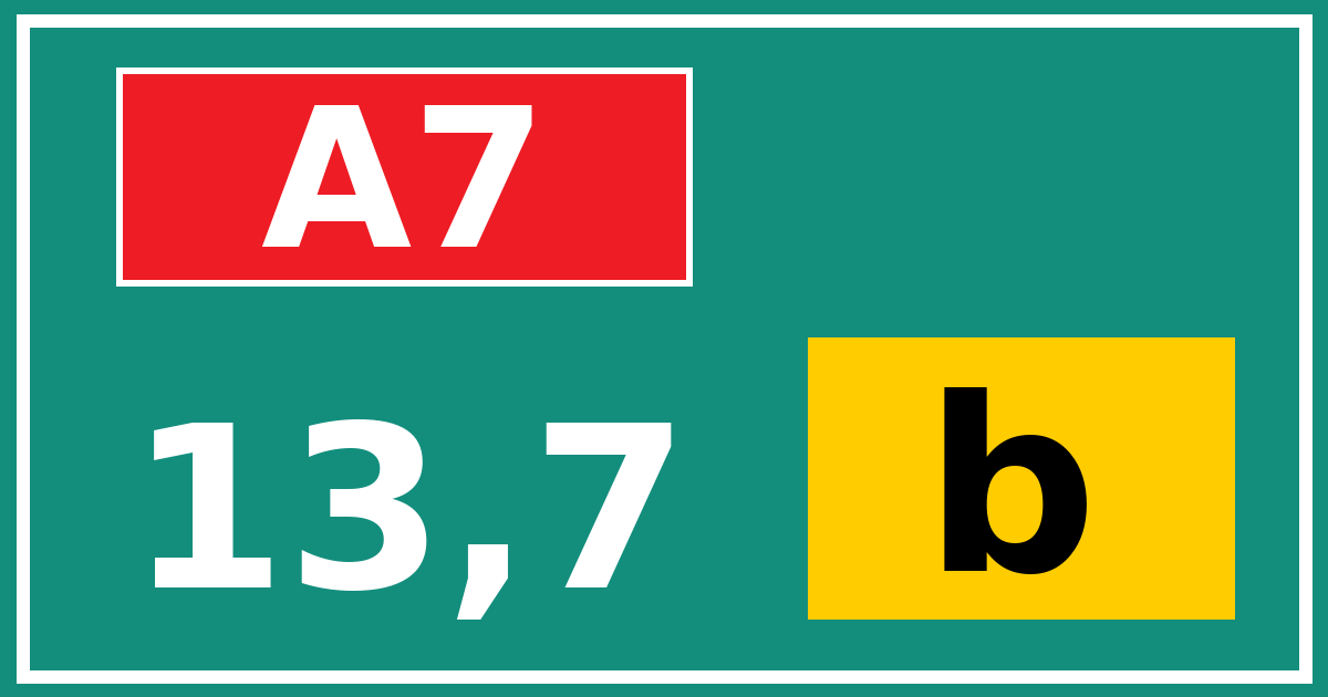 Hectometerbord A7 13,7 letter b