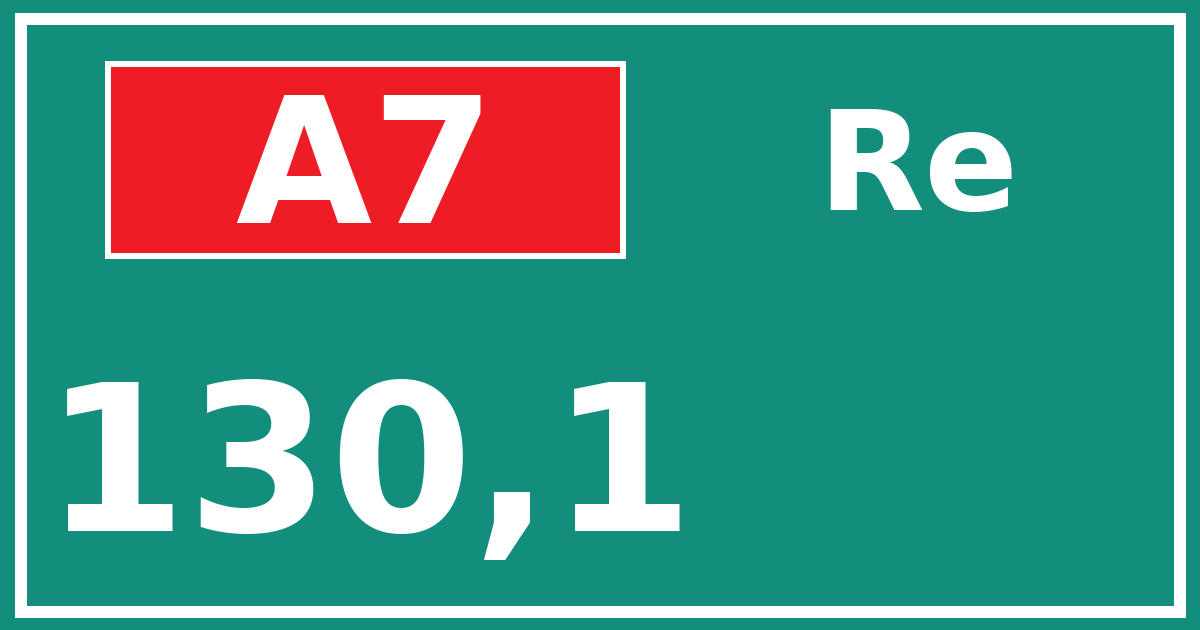 Hectometerbord A7 130,1 zijde Re